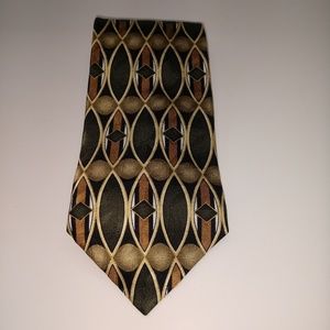 Urban Canvas mens tie in green, gold, and cream